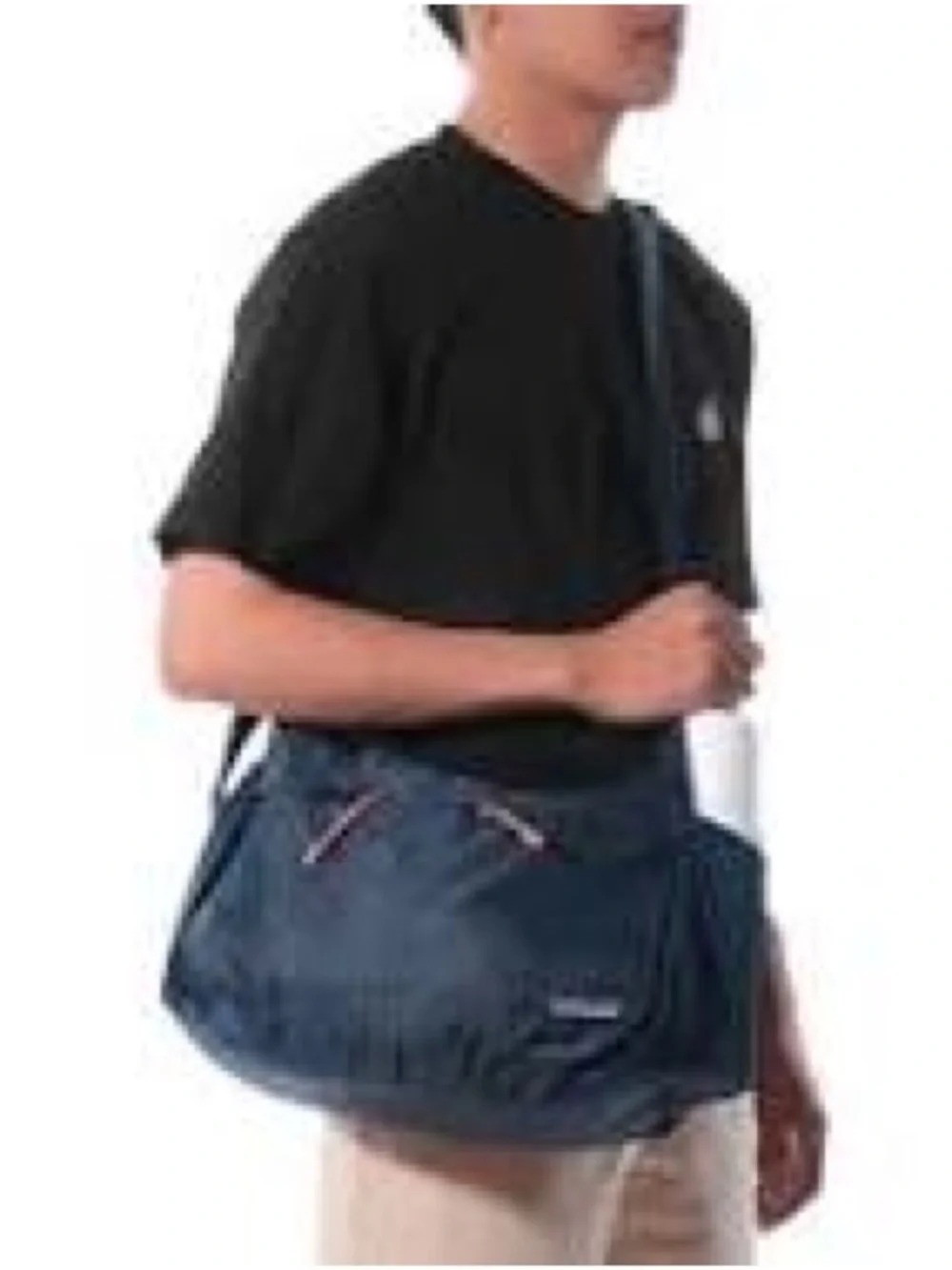 Patagonia Navy Blue Crossbody Travel Bag with Orange Accents
